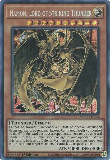 Hamon, Lord of Striking Thunder MP21-EN253 Yu-Gi-Oh 2021 Tin of Ancient Battles