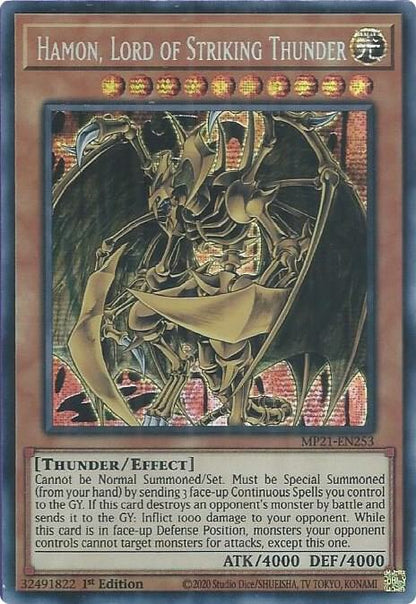 Hamon, Lord of Striking Thunder MP21-EN253 Yu-Gi-Oh 2021 Tin of Ancient Battles