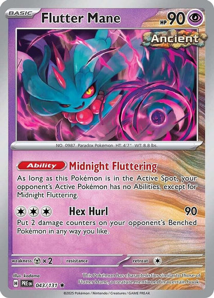 Flutter Mane 043/131 Prismatic Evolutions Pokemon Holo Rare NM