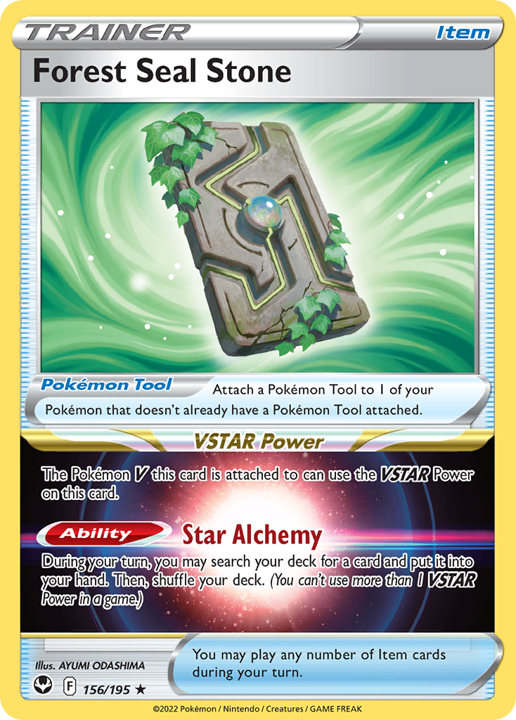 Forest Seal Stone 156/195 Silver Tempest Pokemon Holo Rare NM