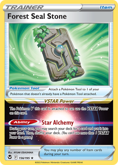 Forest Seal Stone 156/195 Silver Tempest Pokemon Holo Rare NM
