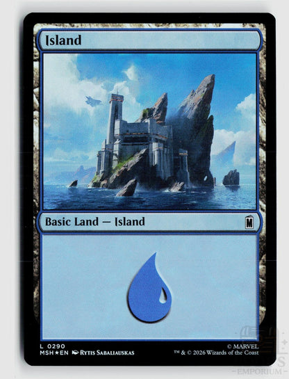 Island (0290) 290 Marvel Super Heroes Magic: The Gathering Foil