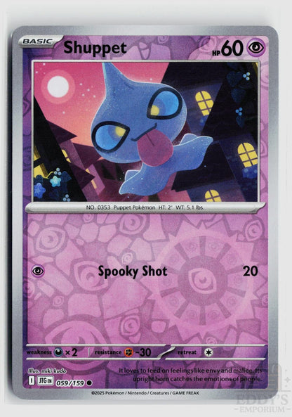 Shuppet 059/159 Journey Together Pokemon Reverse Holo Common NM