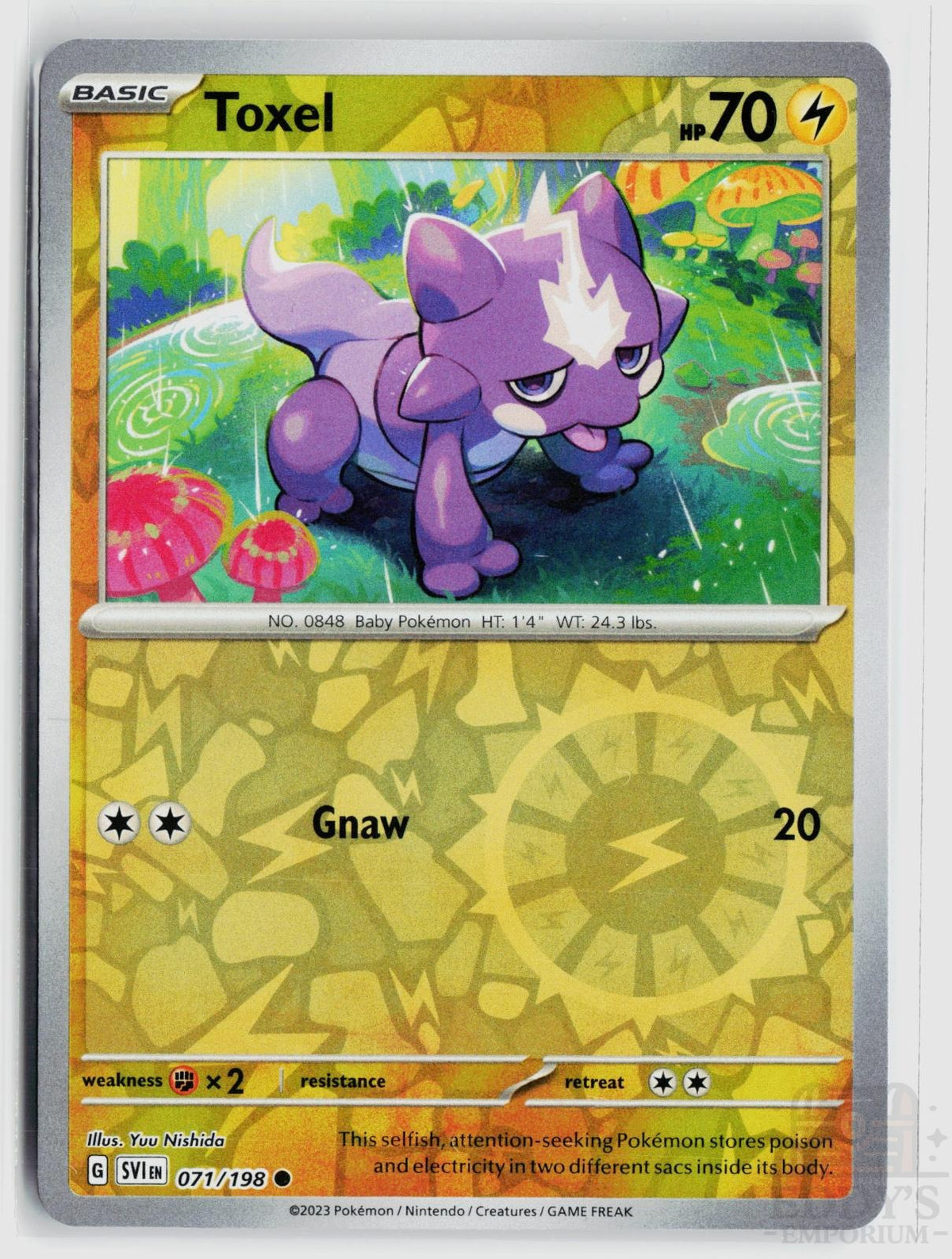 Toxel 071/198 Scarlet & Violet Pokemon Reverse Holo Common NM