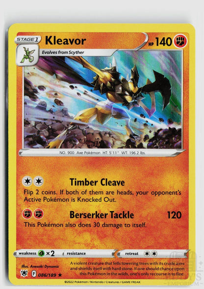 Kleavor 086/189 Astral Radiance Pokemon Holo Rare NM