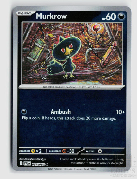 Murkrow 057/094 Phantasmal Flames Pokemon Reverse Holo