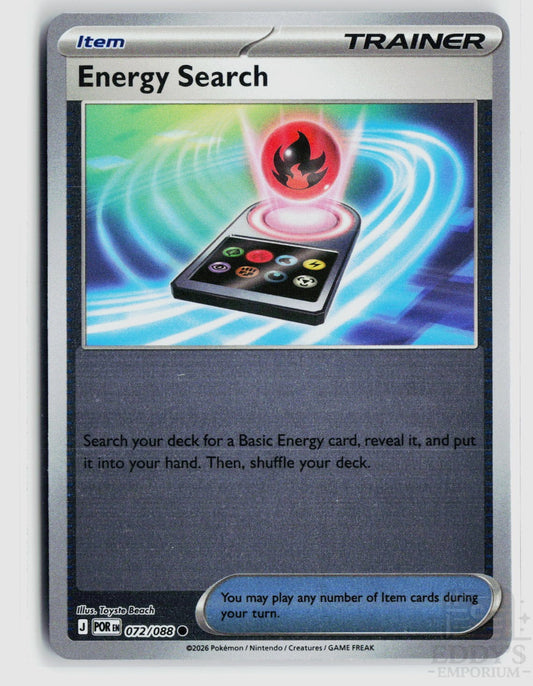 Energy Search 072/088 Perfect Order Pokemon Reverse Holo