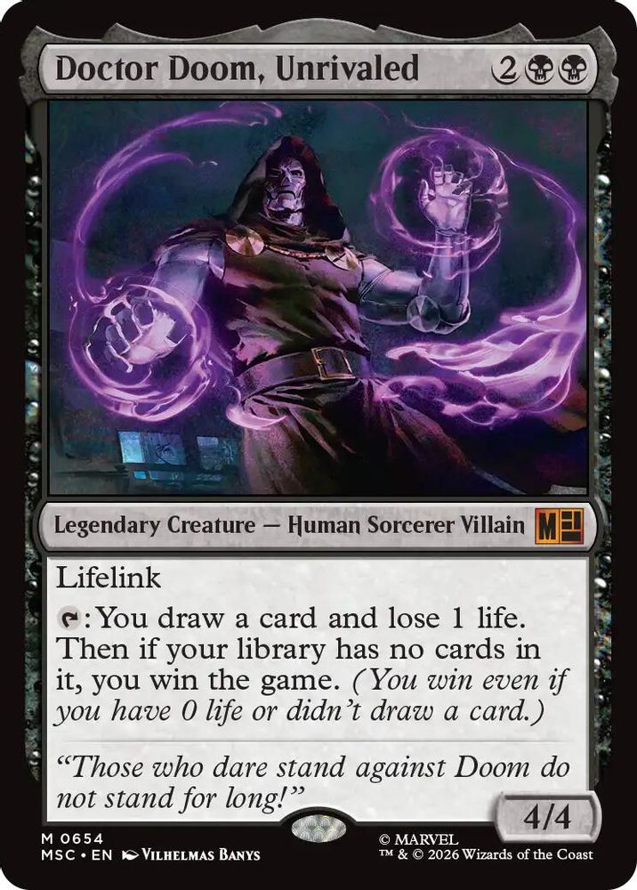 Doctor Doom, Unrivaled 654 Commander: Marvel Super Heroes Magic: The Gathering