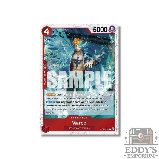 One Piece CG: Marco - OP02-018 (PRB) - JR Foil English