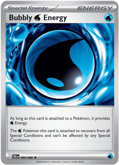 Bubbly W Energy 084/086 Chaos Rising Pokemon Holo Rare NM