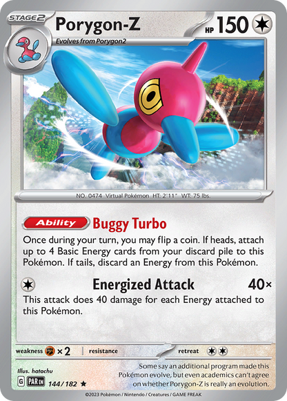 Porygon-Z 144/182 Paradox Rift Pokemon Reverse Holo Rare NM