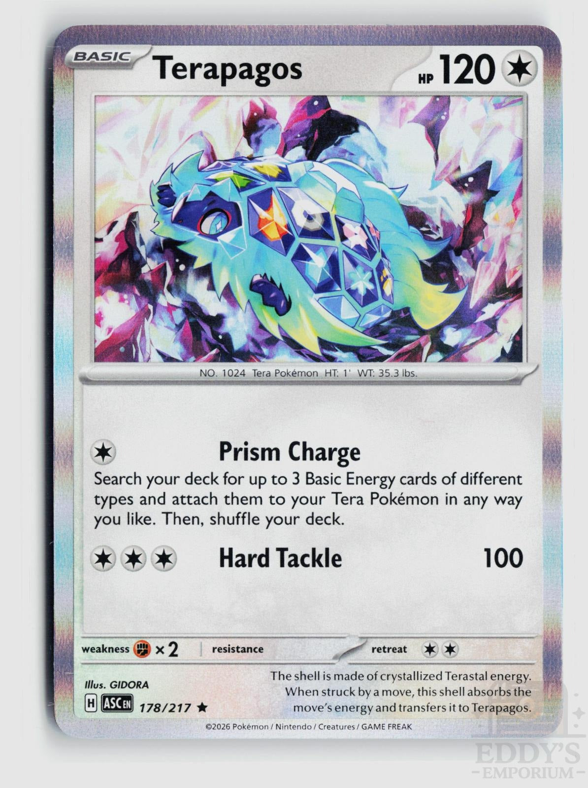 Terapagos 178/217 Ascended Heroes Pokemon Holo Rare NM