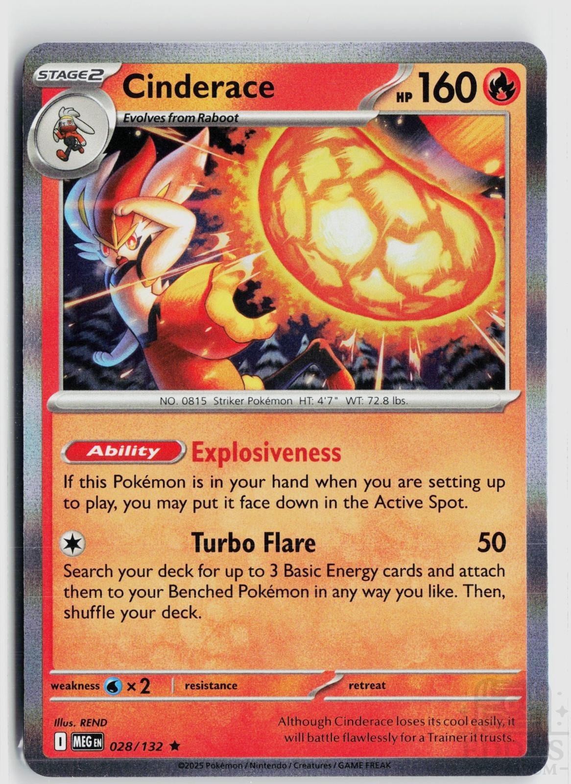 Cinderace (Cosmos Holo) 028/132 Blister Exclusives Pokemon Rare NM