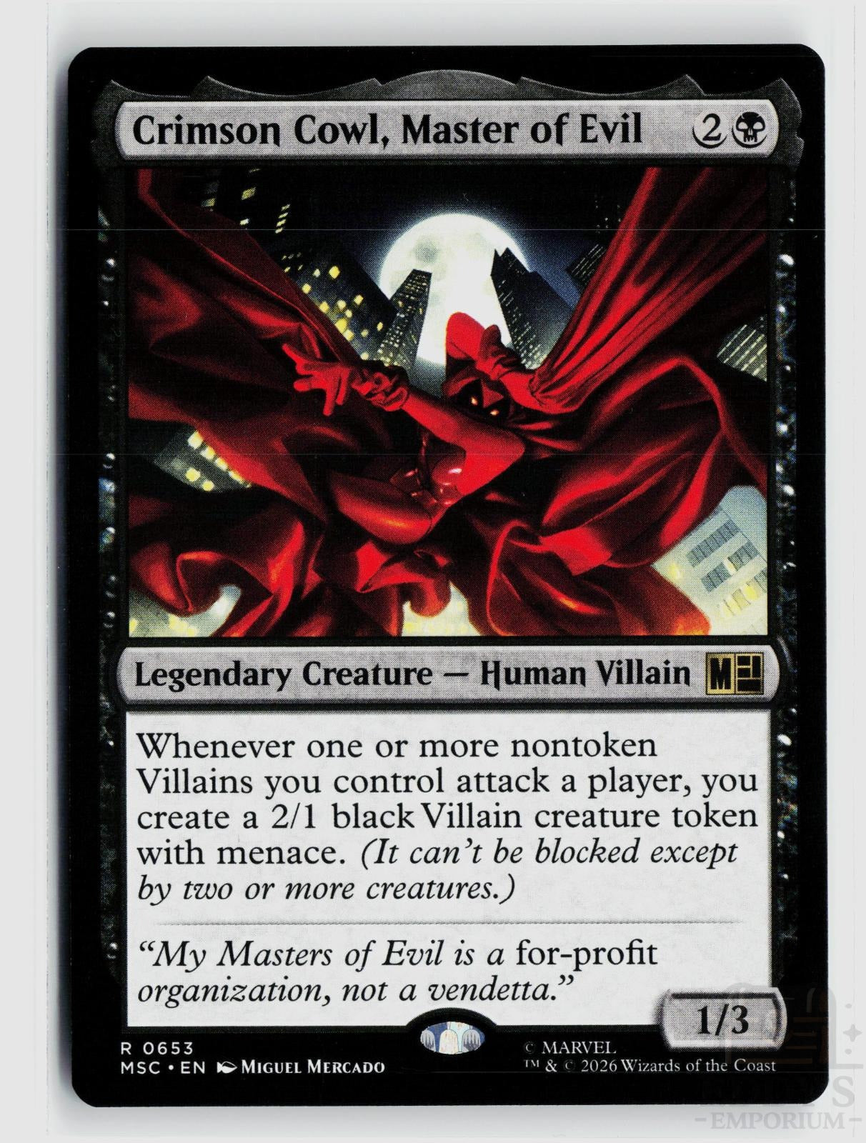 Crimson Cowl, Master of Evil 653 Commander: Marvel Super Heroes Magic: The Gathering