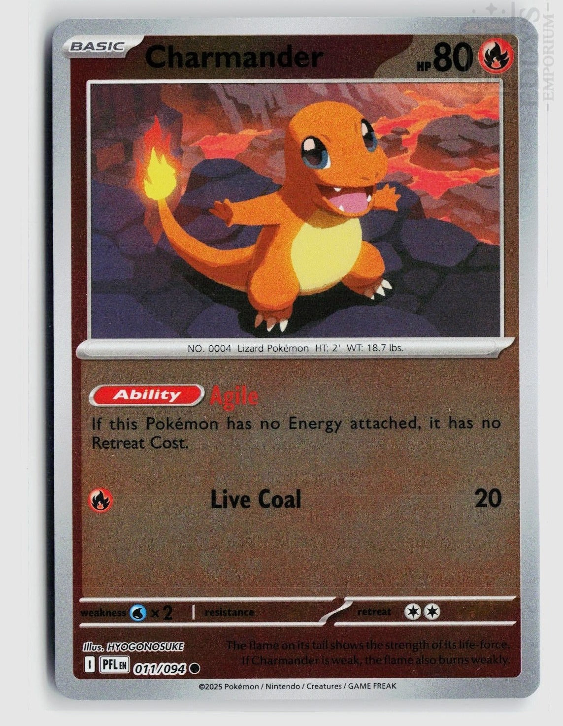 Charmander 011/094 Phantasmal Flames Pokemon Reverse Holo