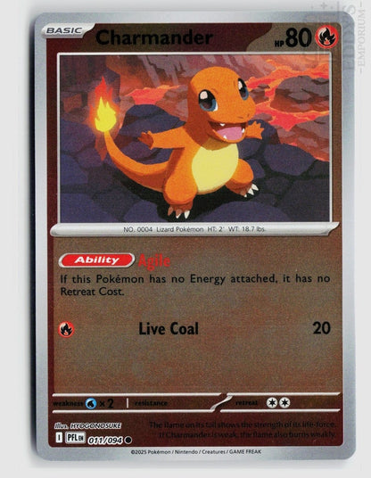 Charmander 011/094 Phantasmal Flames Pokemon Reverse Holo