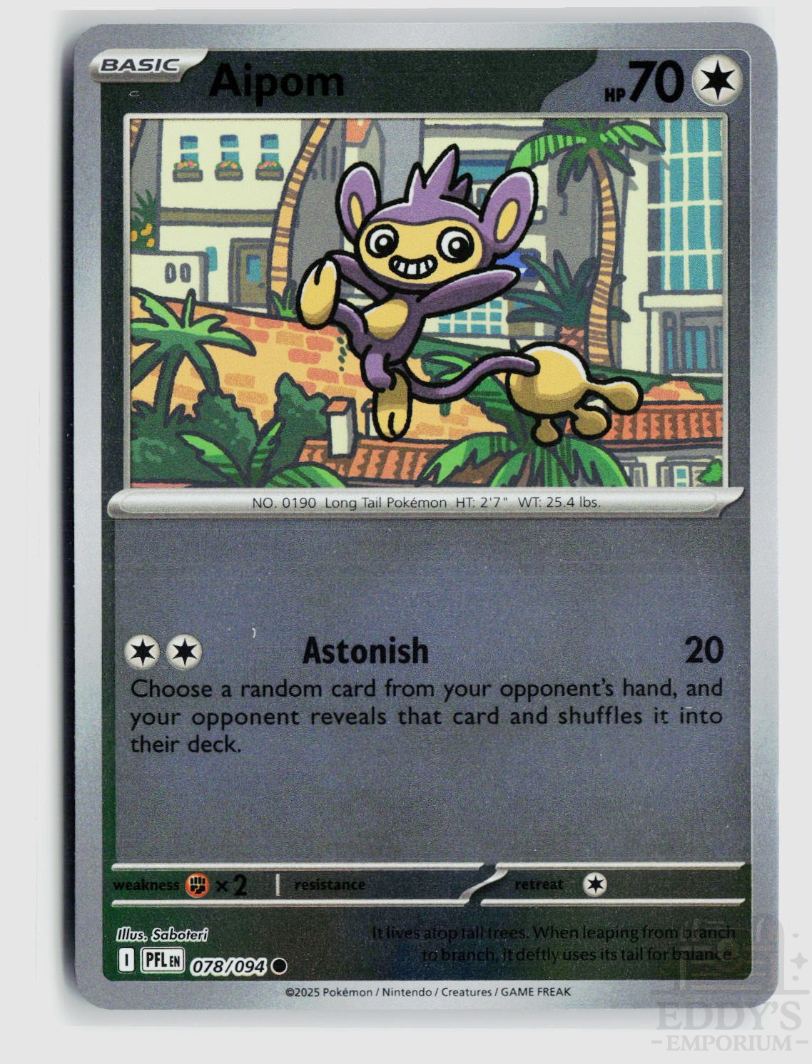 Aipom 078/094 Phantasmal Flames Pokemon Reverse Holo