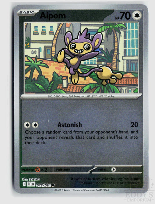Aipom 078/094 Phantasmal Flames Pokemon Reverse Holo