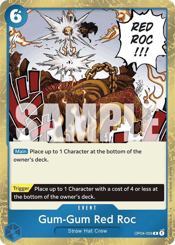 Gum-Gum Red Roc (Jolly Roger Foil) OP04-056 Premium Booster -The Best- One Piece