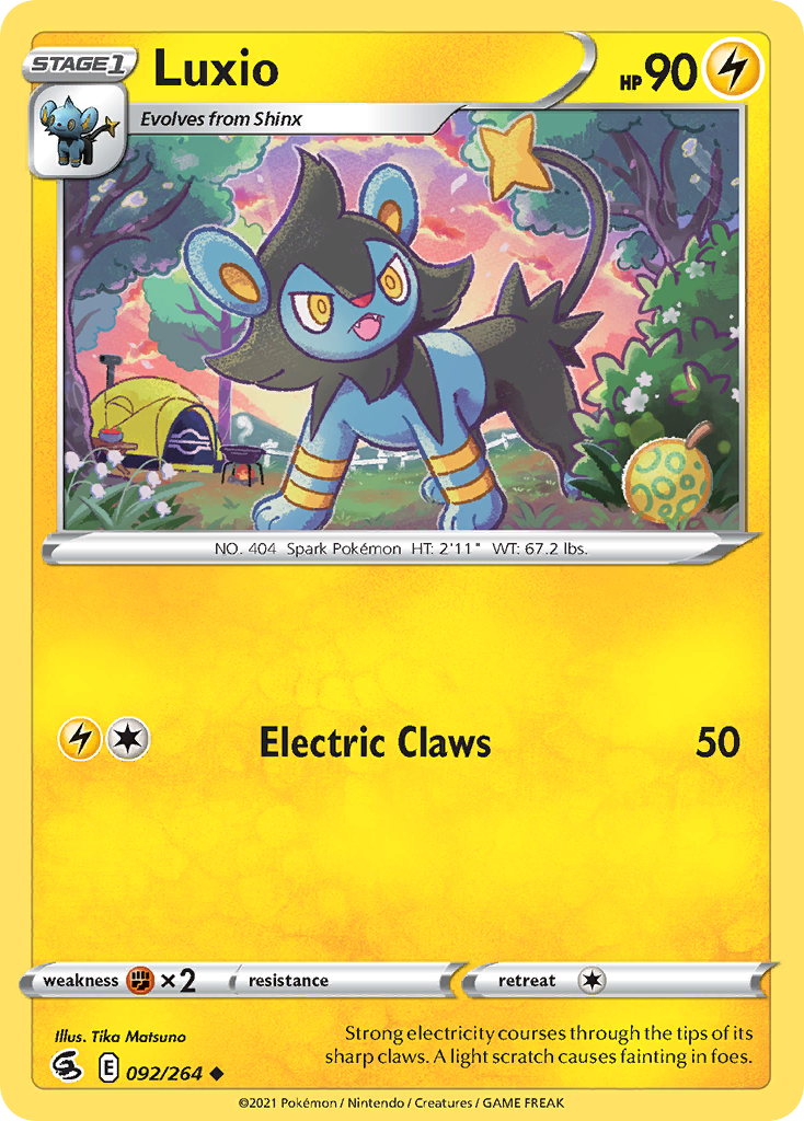 Luxio 092/264 Fusion Strike Pokemon Reverse Holo Uncommon NM