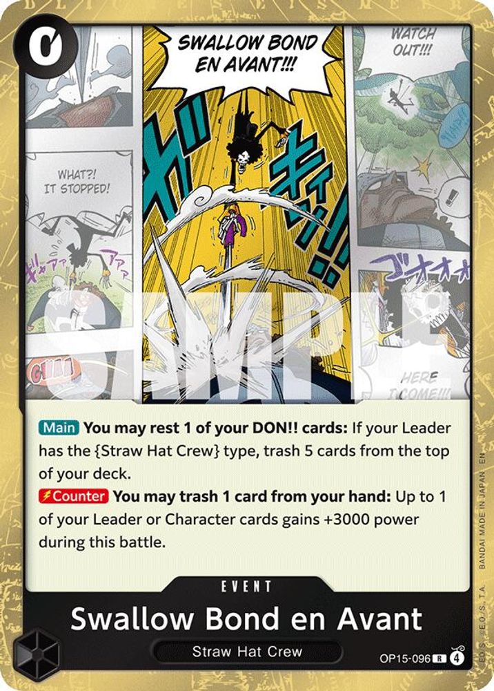 Swallow Bond en Avant OP15-096 Adventure on Kami's Island One Piece Foil Rare