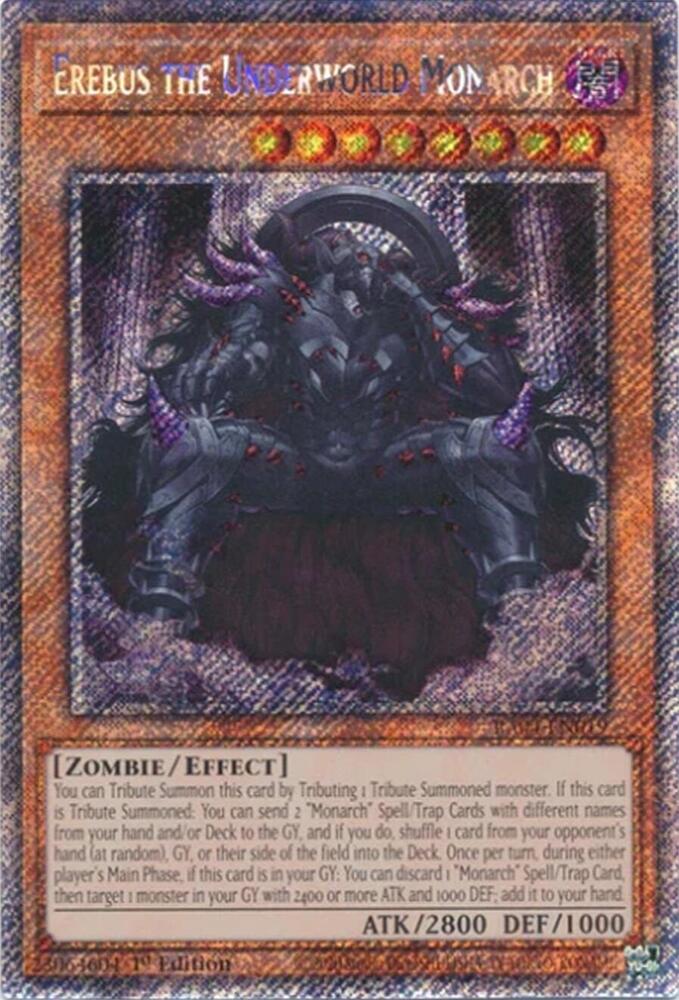 Erebus the Underworld Monarch (Platinum Secret Rare) RA04-EN019 Quarter Century Stampede Yu-Gi-Oh 1st Edition NM