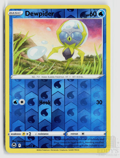 Dewpider 047/195 Silver Tempest Pokemon Reverse Holo Common NM