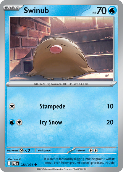 Swinub 023/094 Phantasmal Flames Pokemon Reverse Holo