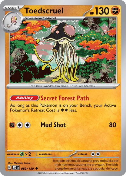 Toedscruel 089/159 Journey Together Pokemon Reverse Holo Uncommon NM