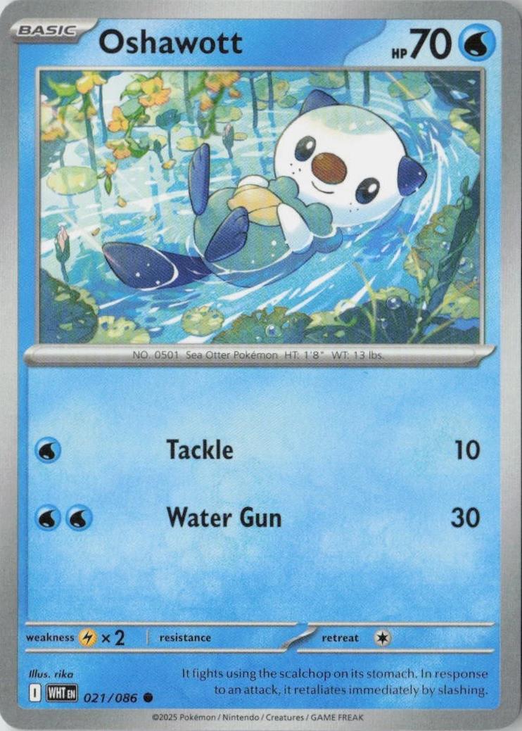 Oshawott 021/086 White Flare Pokemon Holo Common NM
