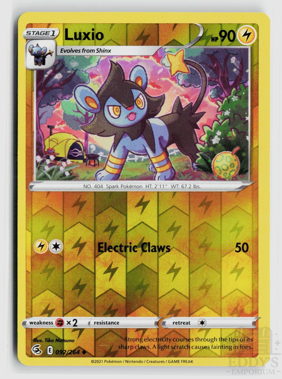 Luxio 092/264 Fusion Strike Pokemon Reverse Holo Uncommon NM