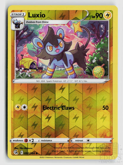 Luxio 092/264 Fusion Strike Pokemon Reverse Holo Uncommon NM