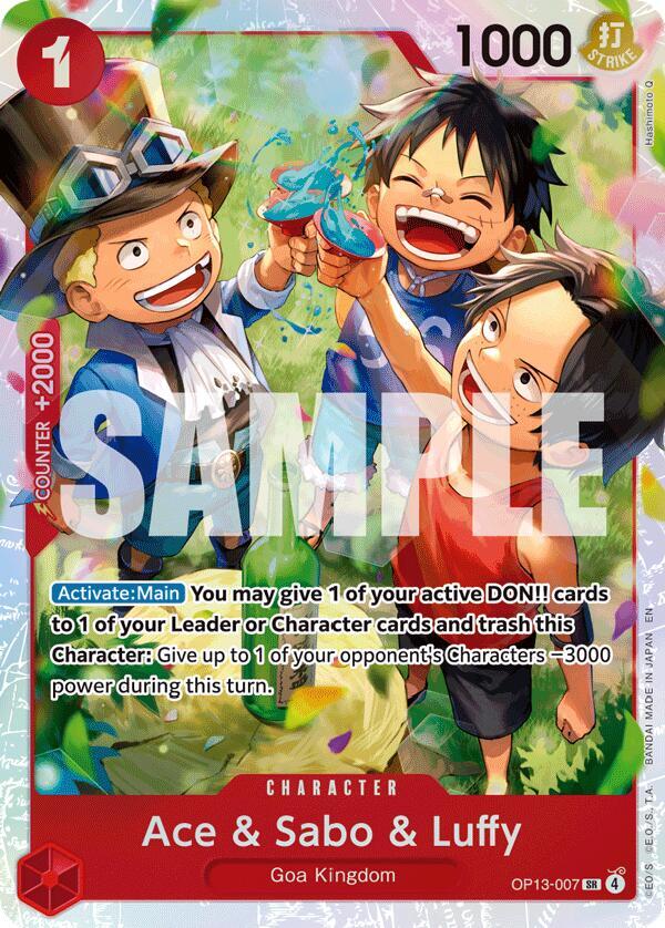 Ace & Sabo & Luffy OP13-007 Carrying On His Will One Piece Foil Super Rare
