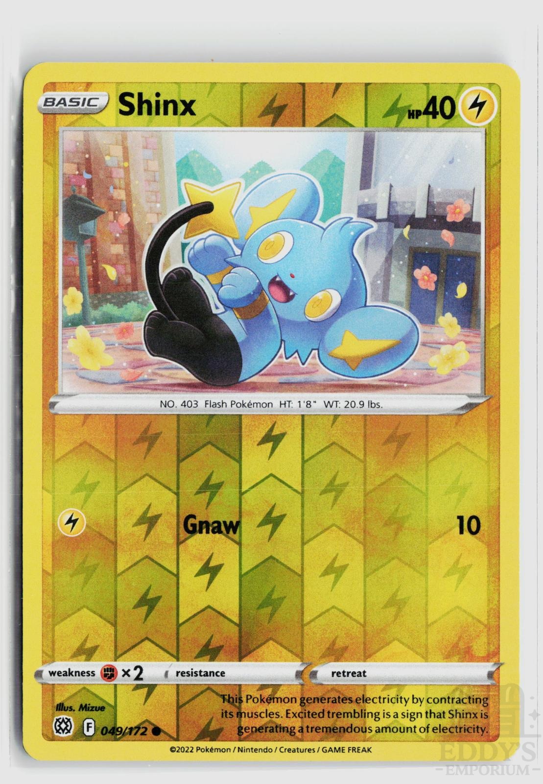Shinx 049/172 Brilliant Stars Pokemon Reverse Holo Common NM