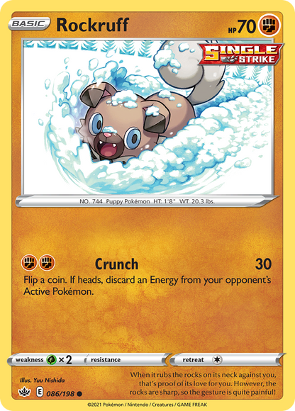 Rockruff 086/198 Chilling Reign Pokemon Reverse Holo
