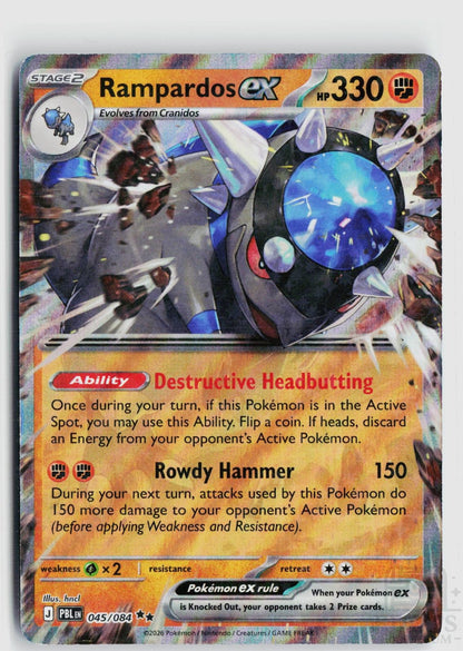 Rampardos ex 045/084 Pitch Black Pokemon Holo Double Rare
