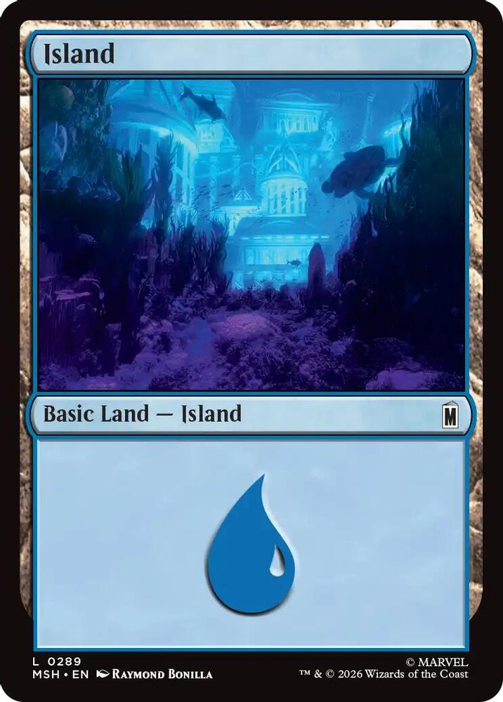 Island (0289) 289 Marvel Super Heroes Magic: The Gathering Foil