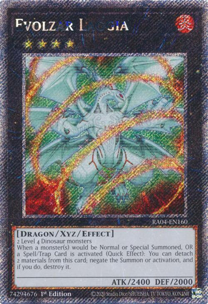 Evolzar Laggia (Platinum Secret Rare) RA04-EN160 Quarter Century Stampede Yu-Gi-Oh 1st Edition NM