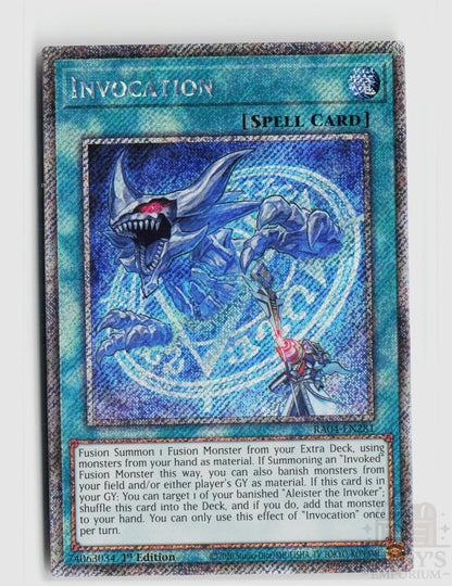 Invocation (Platinum Secret Rare) RA04-EN281 Quarter Century Stampede Yu-Gi-Oh 1st Edition NM