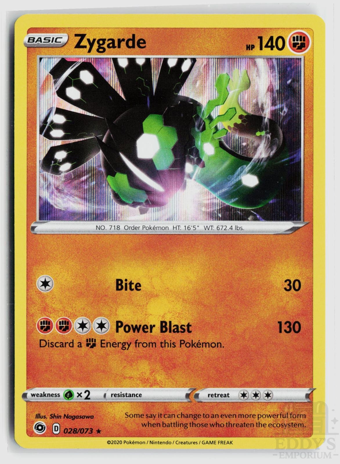 Zygarde 028/073 Champion's Path Pokemon Holo Rare NM