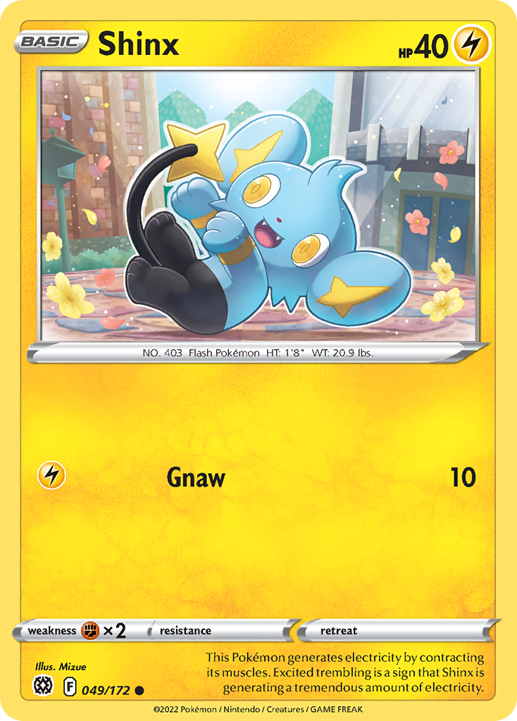 Shinx 049/172 Brilliant Stars Pokemon Reverse Holo Common NM