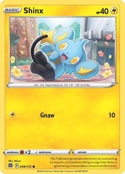 Shinx 049/172 Brilliant Stars Pokemon Reverse Holo Common NM