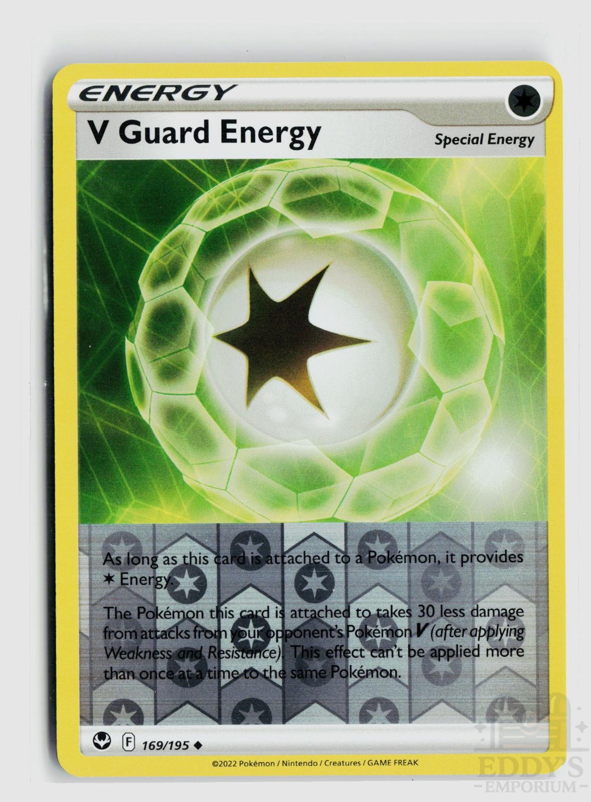 V Guard Energy 169/195 Silver Tempest Pokemon Reverse Holo Uncommon NM