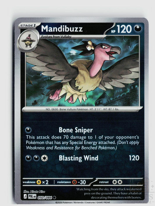 Mandibuzz 050/084 Pitch Black Pokemon Reverse Holo