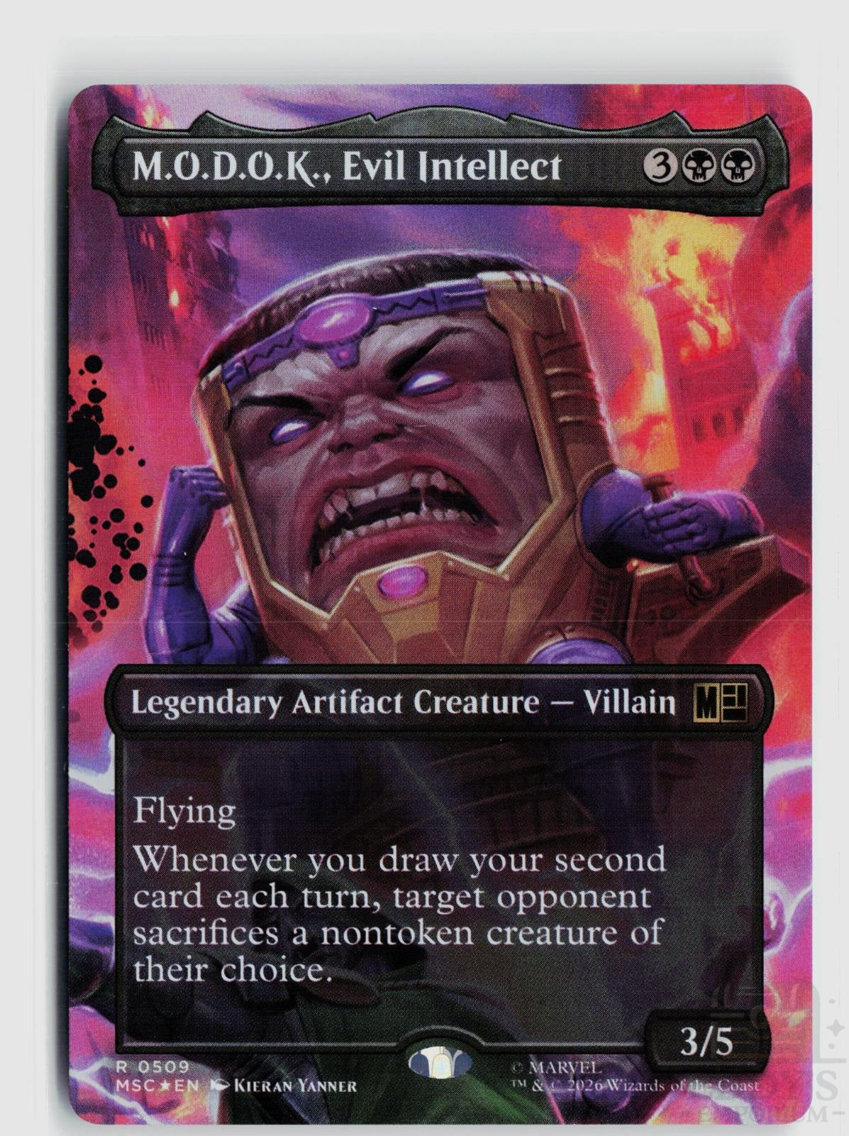 M.O.D.O.K., Evil Intellect (Borderless) 509 Commander: Marvel Super Heroes Magic: The Gathering Foil