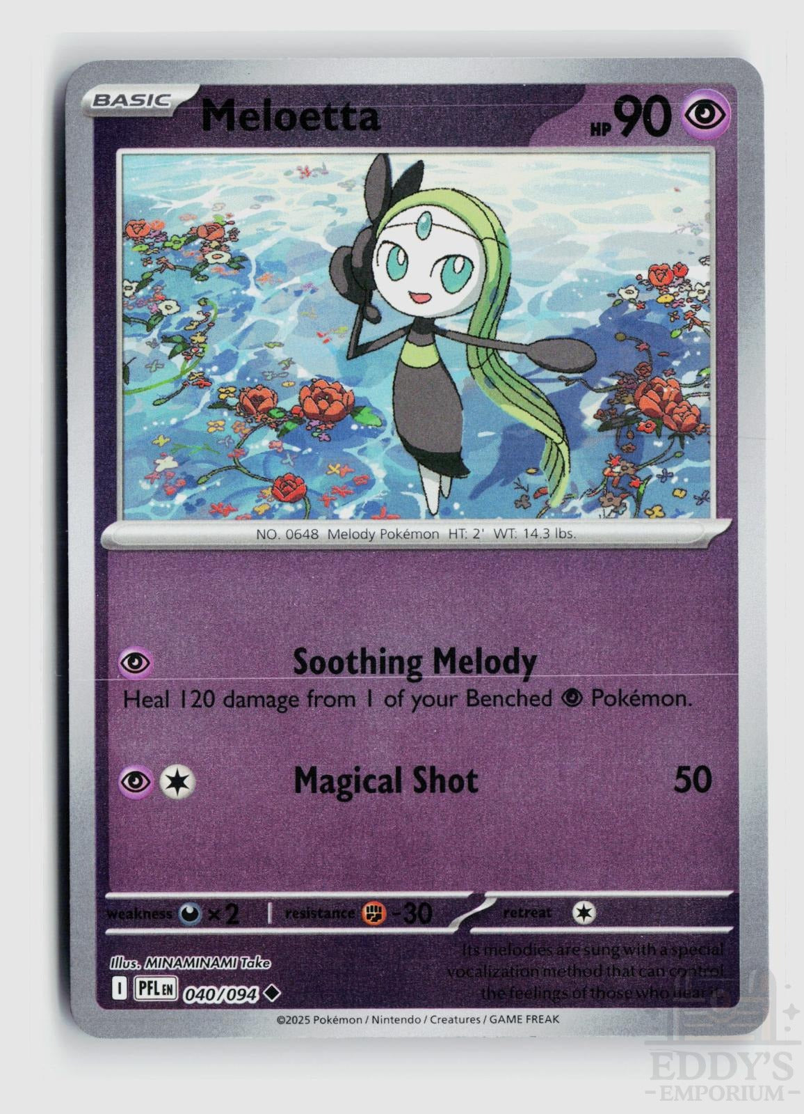 Meloetta 040/094 Phantasmal Flames Pokemon Reverse Holo Uncommon NM