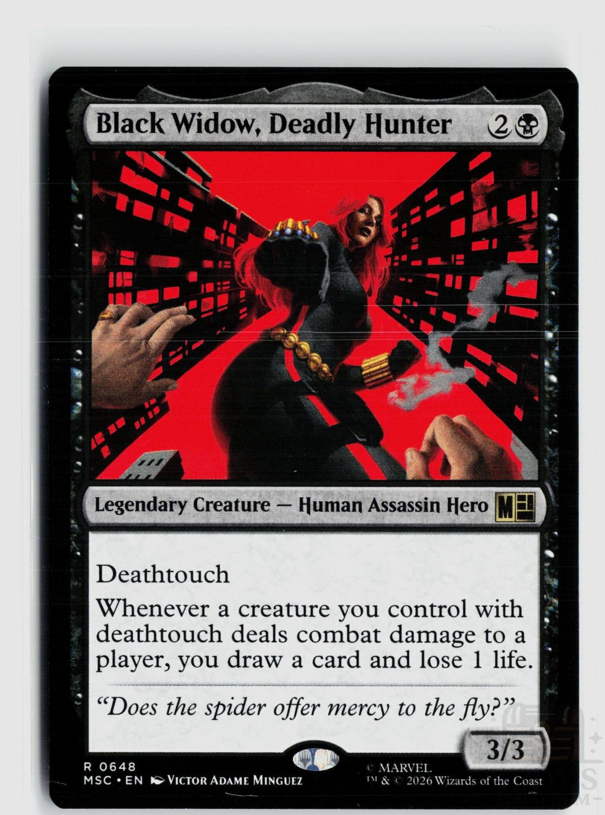 Black Widow, Deadly Hunter 648 Commander: Marvel Super Heroes Magic: The Gathering