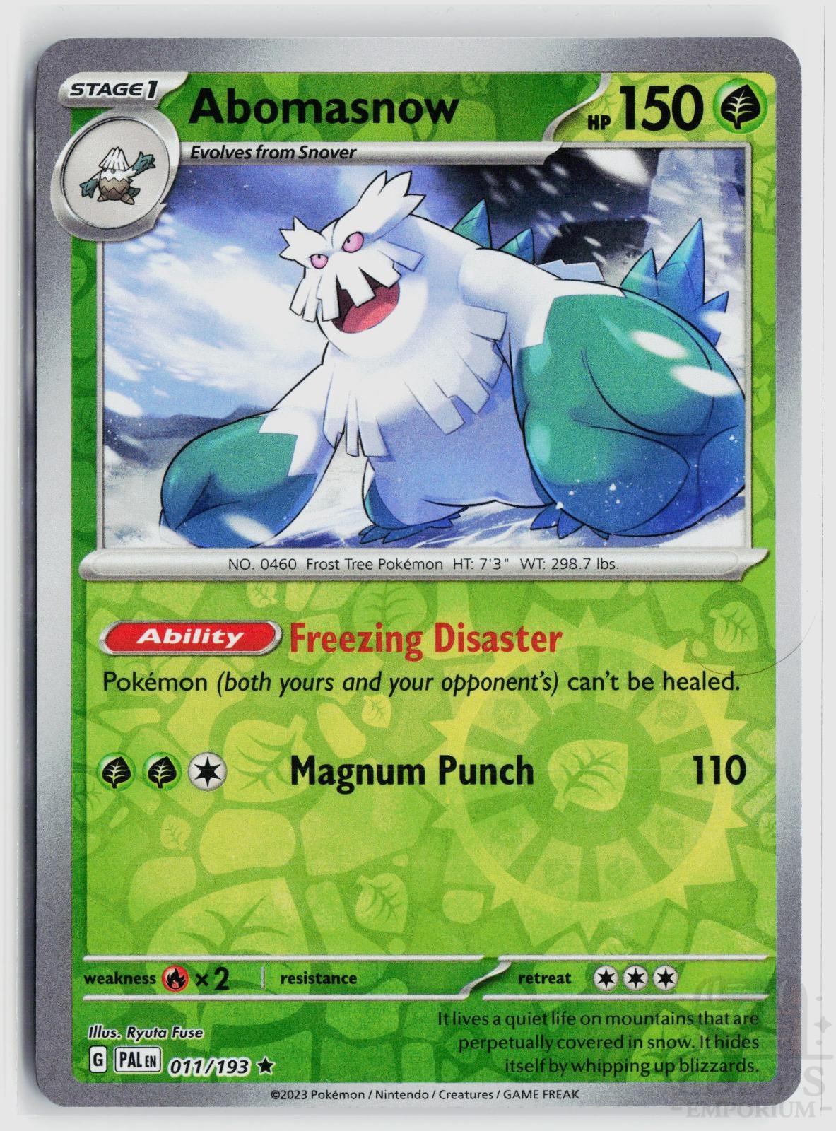 Abomasnow 011/193 Paldea Evolved Pokemon Reverse Holo Rare NM