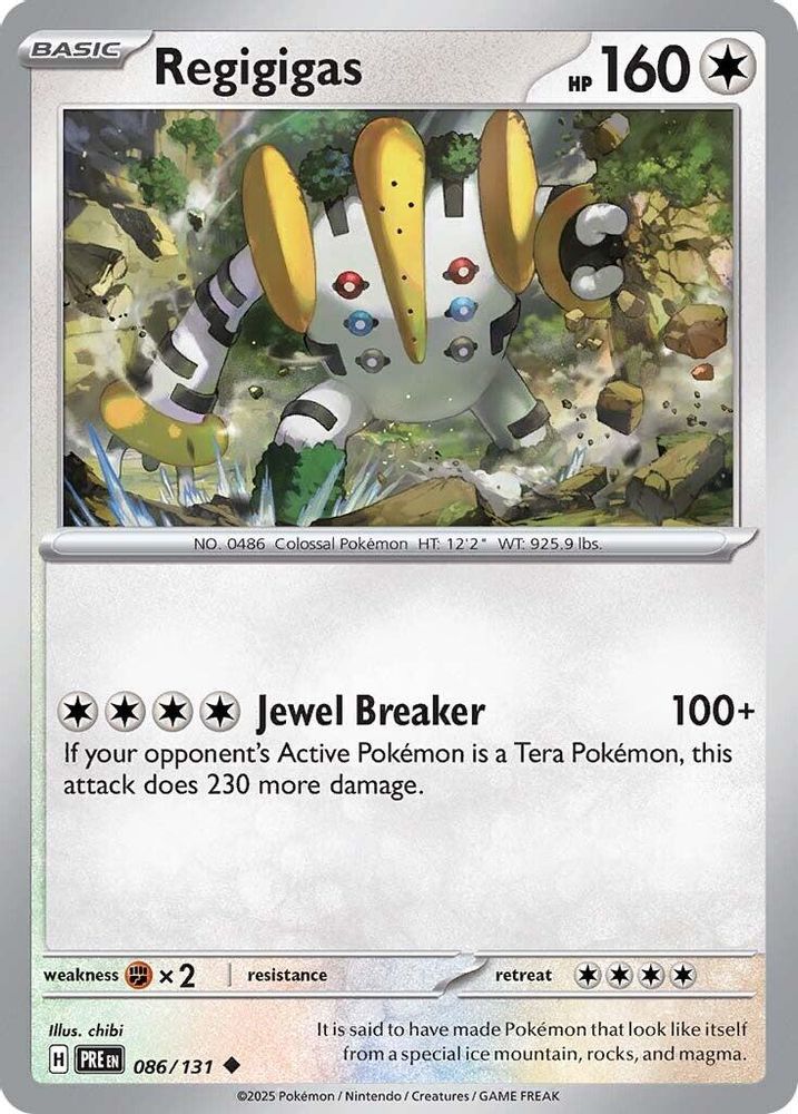 Regigigas 086/131 Prismatic Evolutions Pokemon Reverse Holo