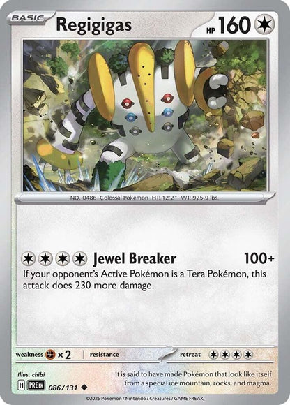 Regigigas 086/131 Prismatic Evolutions Pokemon Reverse Holo